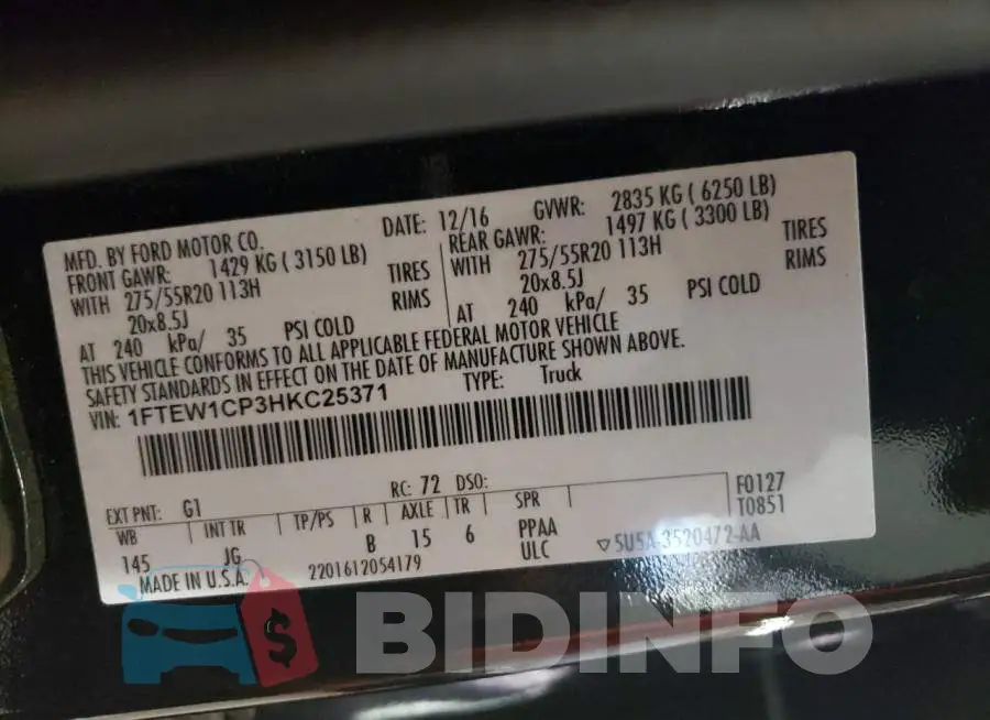 1FTEW1CP3HKC25371 Photo# 12