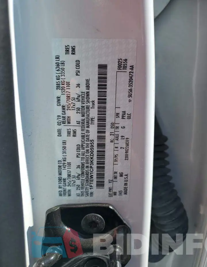 1FTEW1CP3KKD05955 Photo# 12