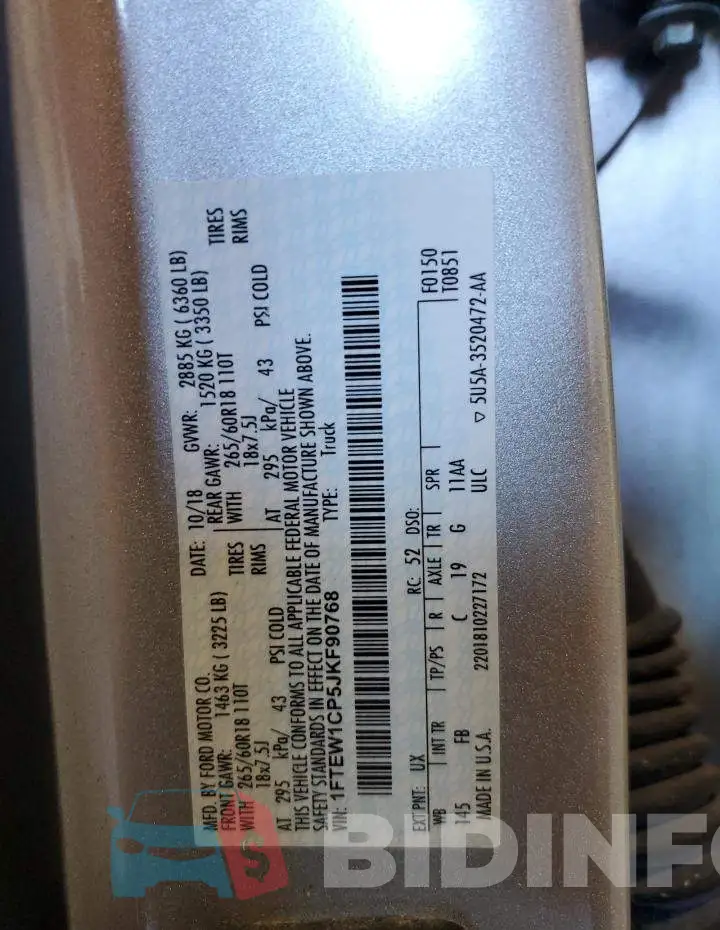 1FTEW1CP5JKF90768 Photo# 12