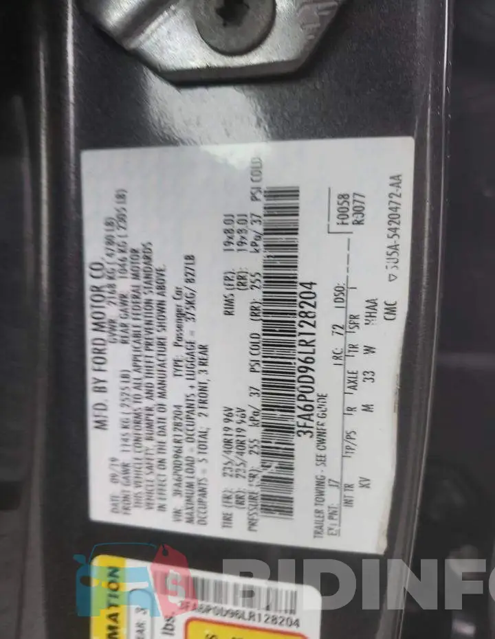 3FA6P0D96LR128204 Photo# 12