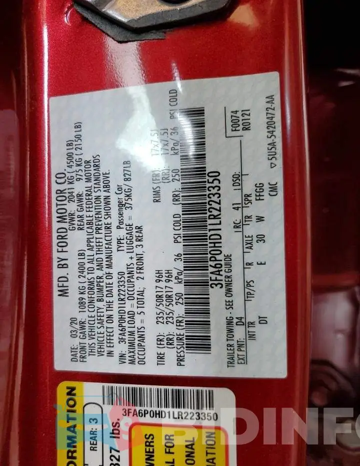 3FA6P0HD1LR223350 Photo# 13