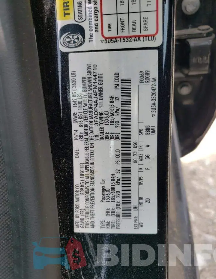 3FADP4AJ4FM144710 Photo# 12