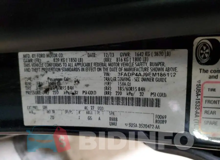3FADP4AJ9EM186112 Photo# 12