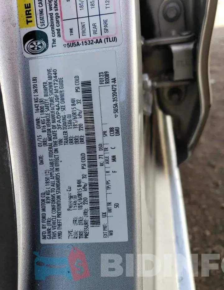 3FADP4AJ9FM172440 Photo# 12