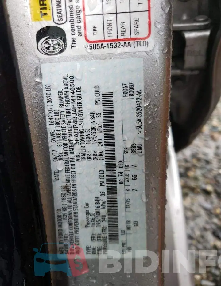 3FADP4BJ4HM140500 Photo# 12