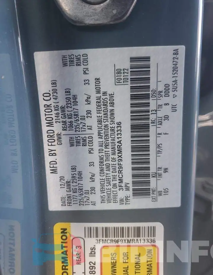 3FMCR9F9XMRA13336 Photo# 12