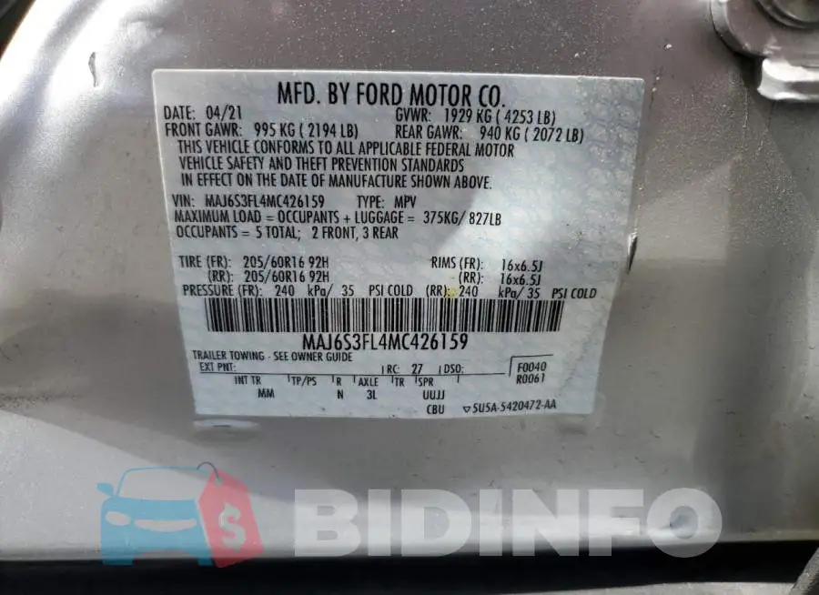 MAJ6S3FL4MC426159 Photo# 13