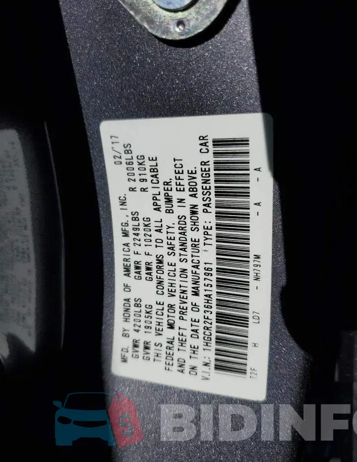 1HGCR2F36HA157961 Photo# 13