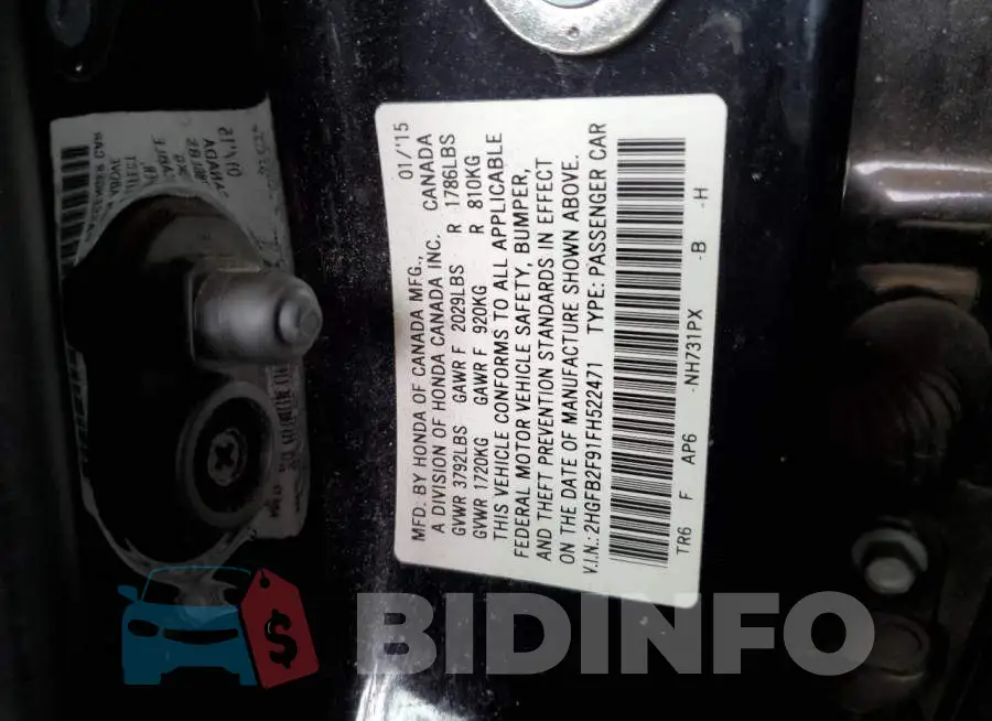 2HGFB2F91FH522471 Photo# 12