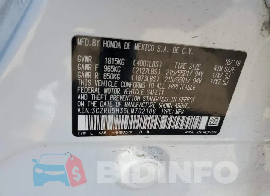 3CZRU5H35LM702186 Photo# 12