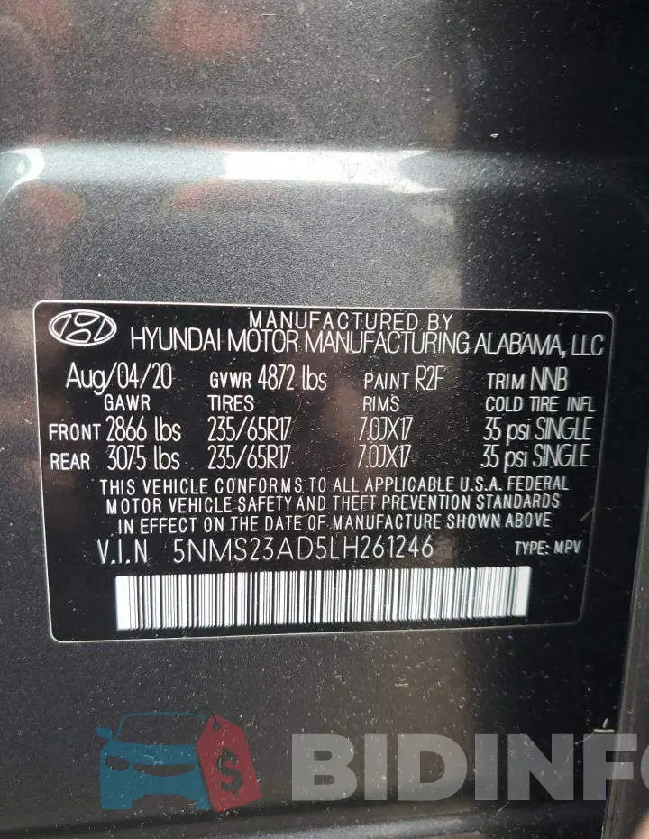 5NMS23AD5LH261246 Photo# 13