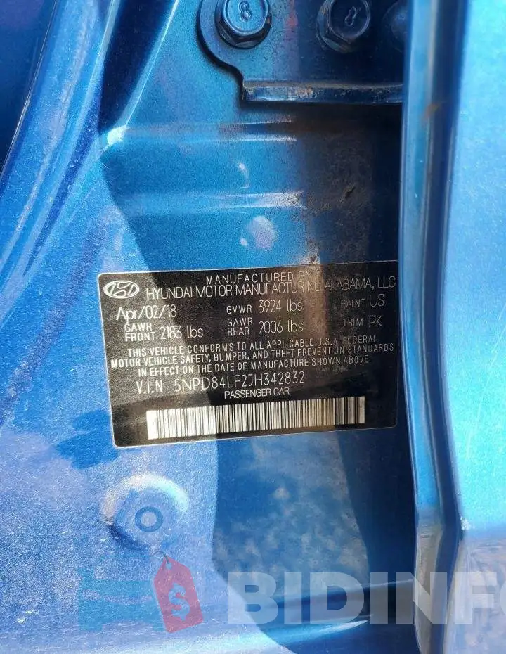 5NPD84LF2JH342832 Photo# 12
