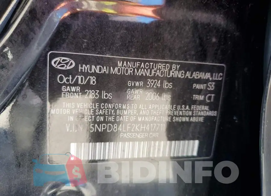 5NPD84LF2KH417711 Photo# 12
