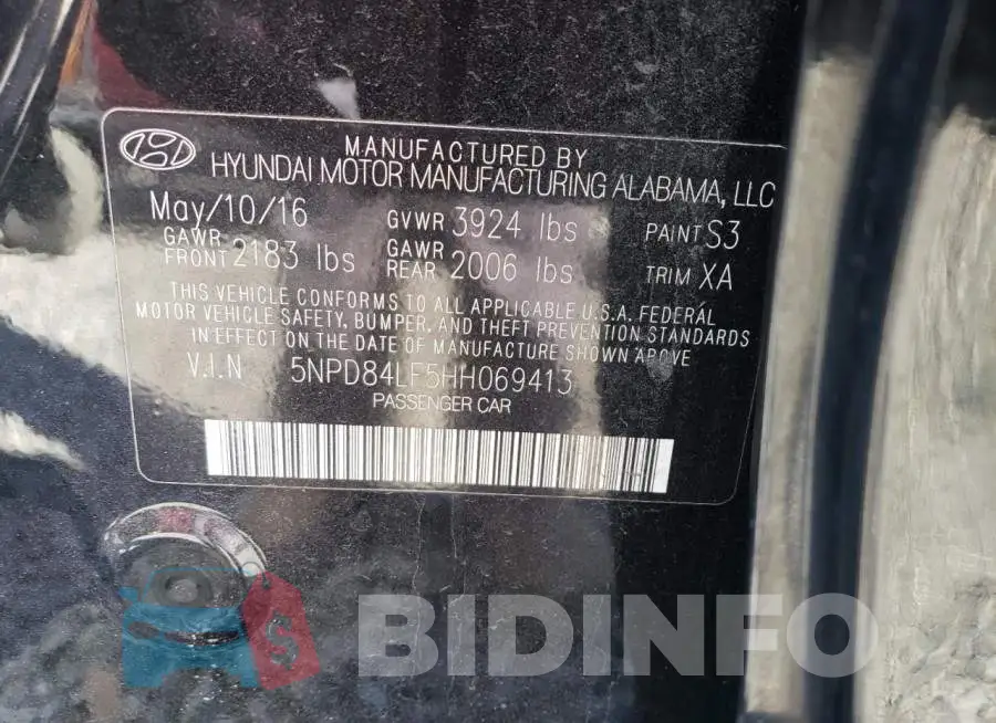 5NPD84LF5HH069413 Photo# 12