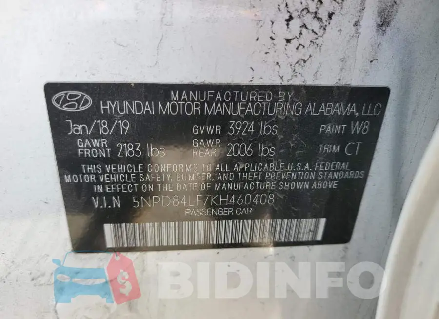 5NPD84LF7KH460408 Photo# 12
