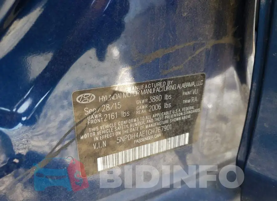 5NPDH4AE1GH767901 Photo# 12