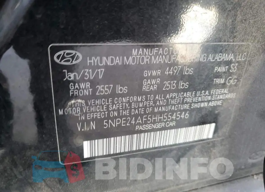 5NPE24AF5HH554546 Photo# 12