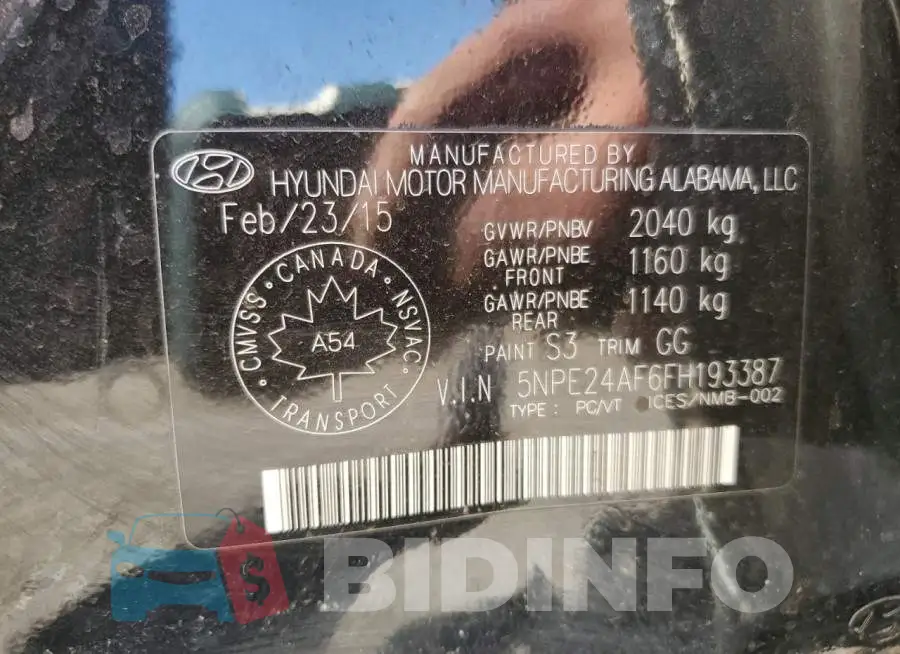 5NPE24AF6FH193387 Photo# 12
