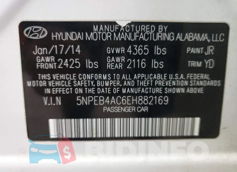 5NPEB4AC6EH882169 Photo# 12