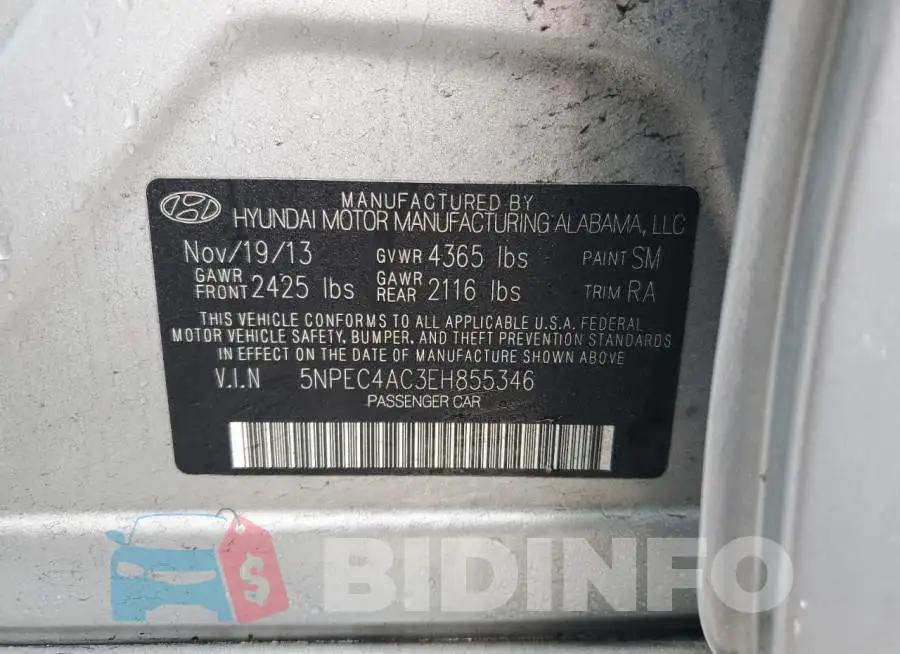 5NPEC4AC3EH855346 Photo# 12