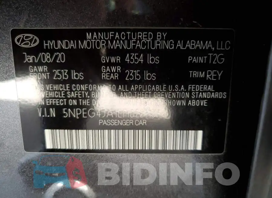 5NPEG4JA1LH022113 Photo# 12