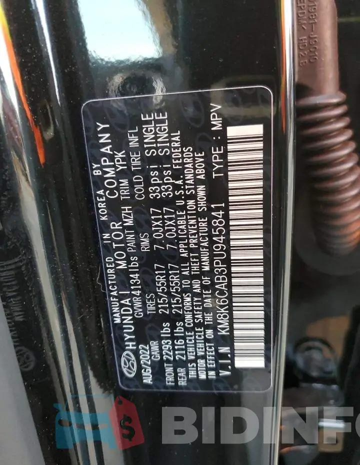 KM8K6CAB3PU945841 Photo# 12