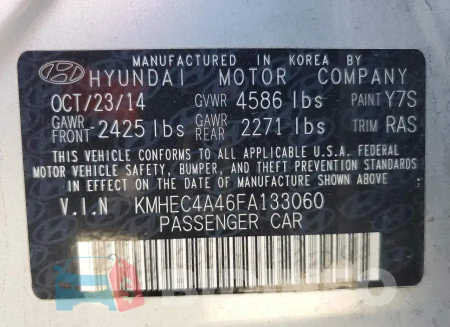 KMHEC4A46FA133060 Photo# 13