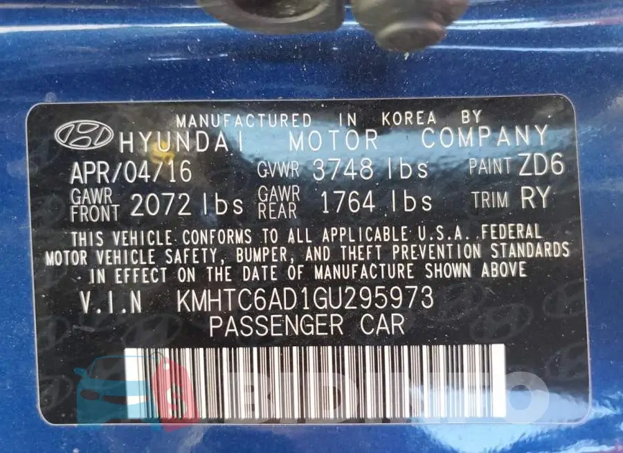 KMHTC6AD1GU295973 Photo# 12