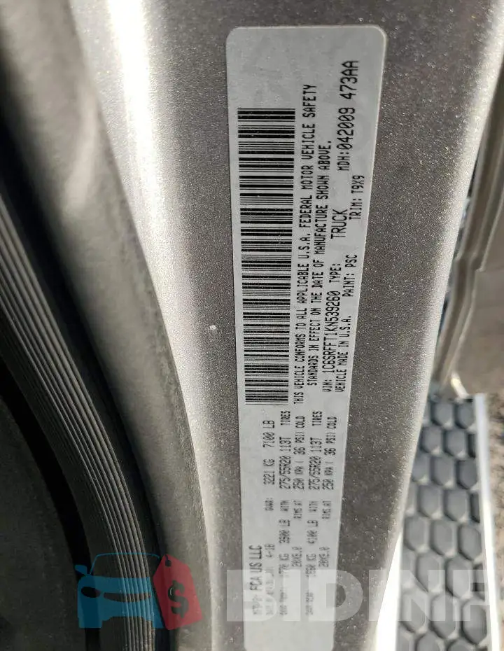 1C6SRFFT1KN539260 Photo# 13