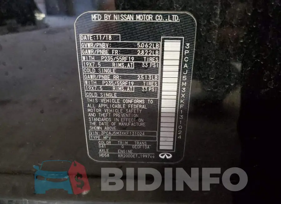 3PCAJ5M3XKF131024 Photo# 13