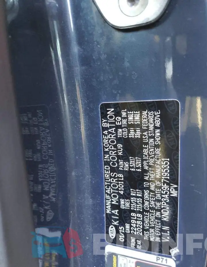 KNDJP3A59F7195351 Photo# 13