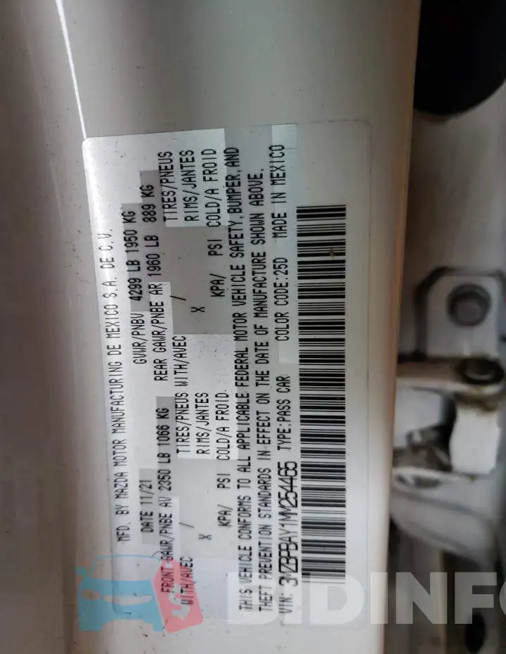 3MZBPBAY1MM254465 Photo# 12