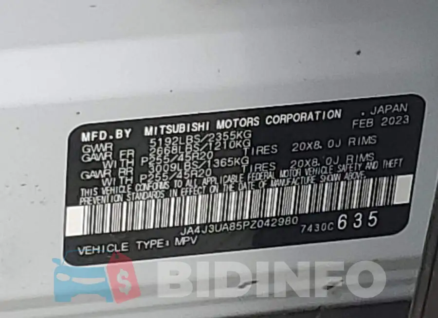 JA4J3UA85PZ042980 Photo# 12