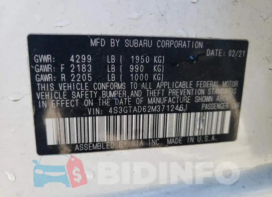4S3GTAD62M3712461 Photo# 12