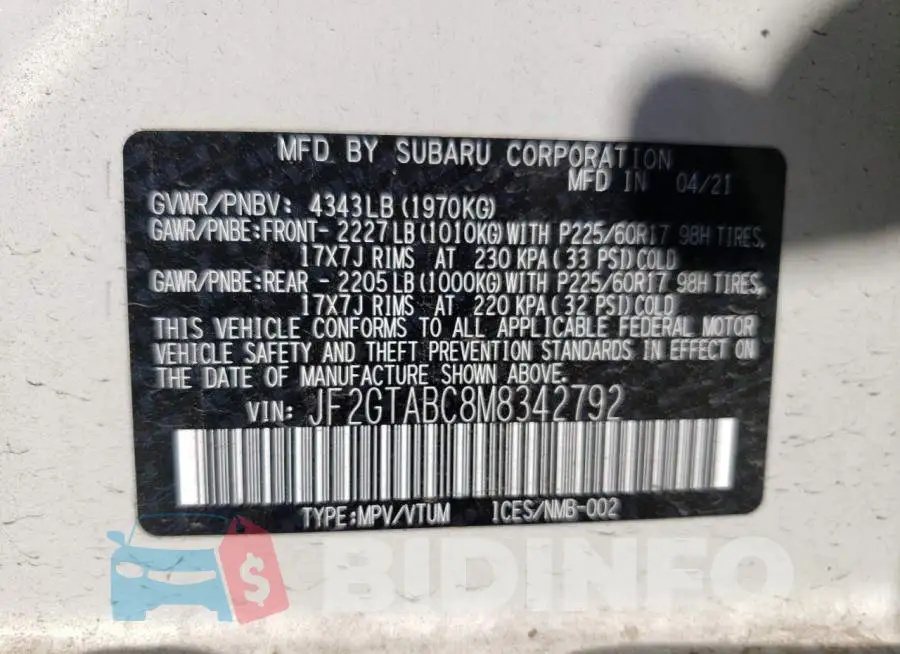 JF2GTABC8M8342792 Photo# 12
