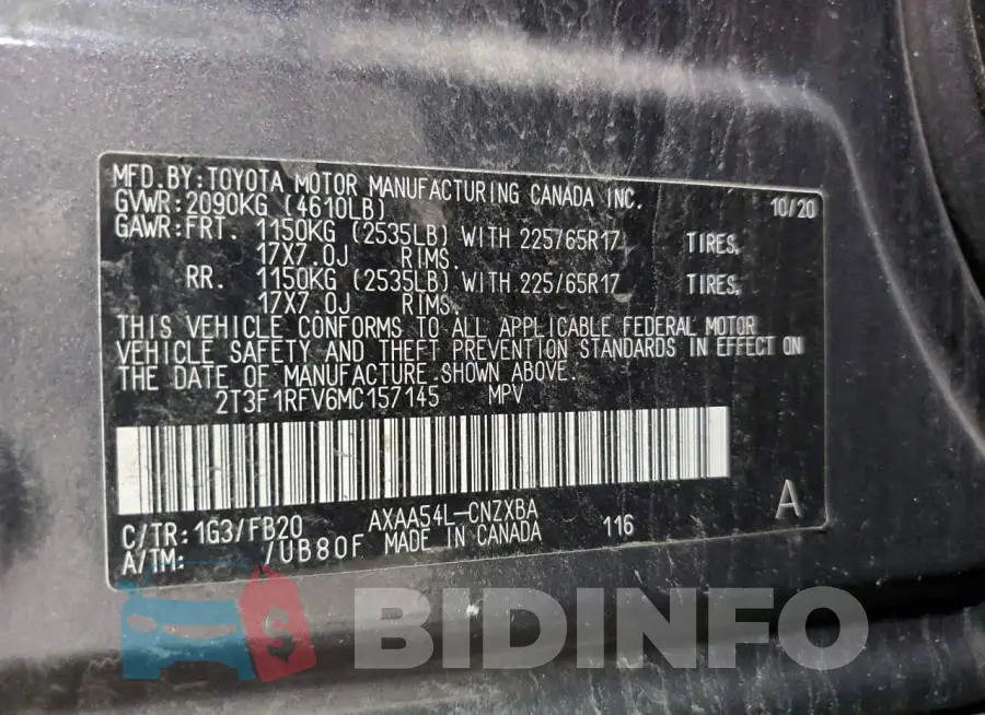 2T3F1RFV6MC157145 Photo# 13
