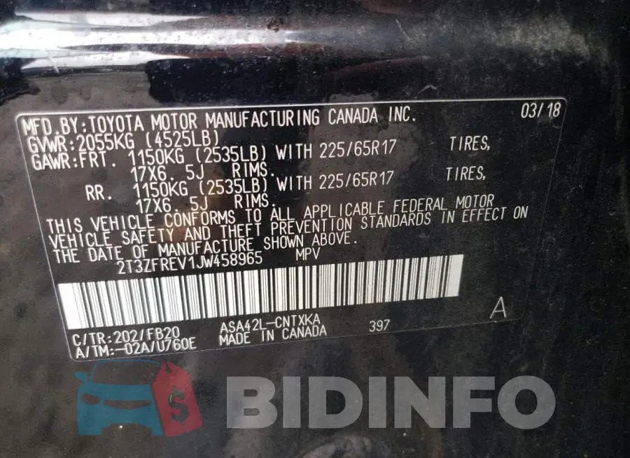 2T3ZFREV1JW458965 Photo# 13