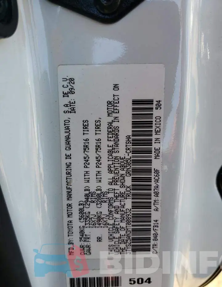 3TYSZ5AN3MT008932 Photo# 13