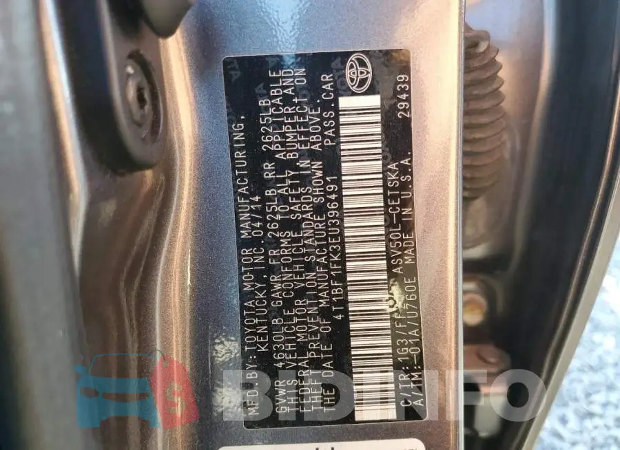 4T1BF1FK3EU396491 Photo# 12