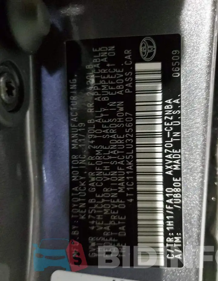 4T1C11AK5LU325607 Photo# 13