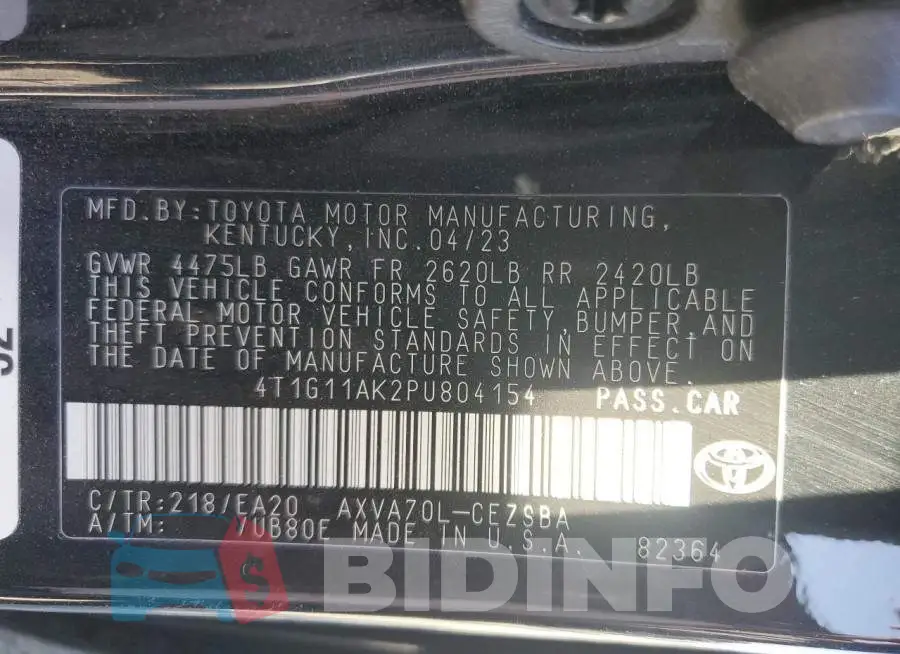 4T1G11AK2PU804154 Photo# 12