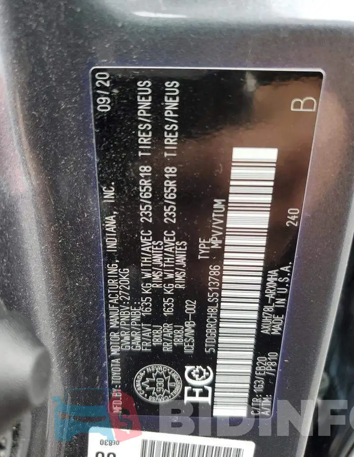 5TDGBRCH8LS513786 Photo# 14