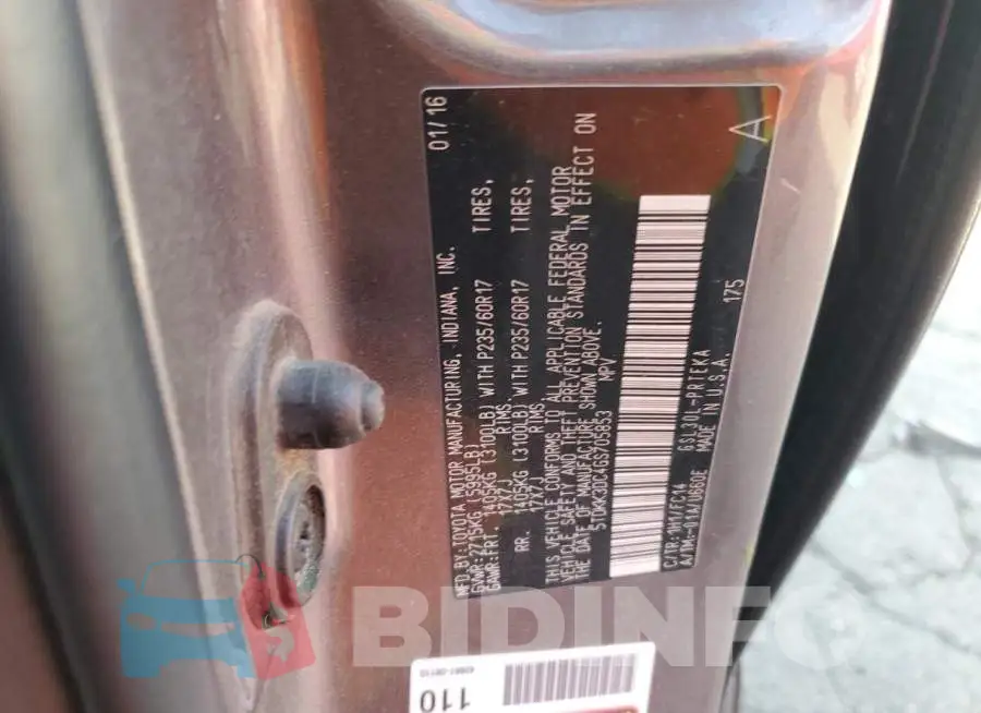 5TDKK3DC4GS705853 Photo# 12