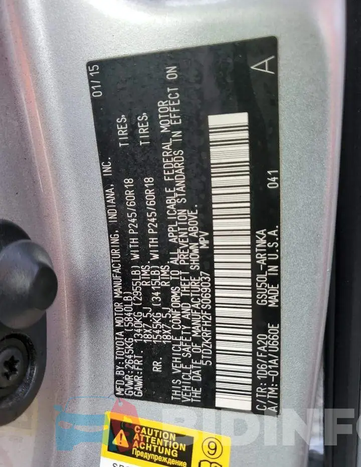 5TDZKRFH2FS069037 Photo# 13