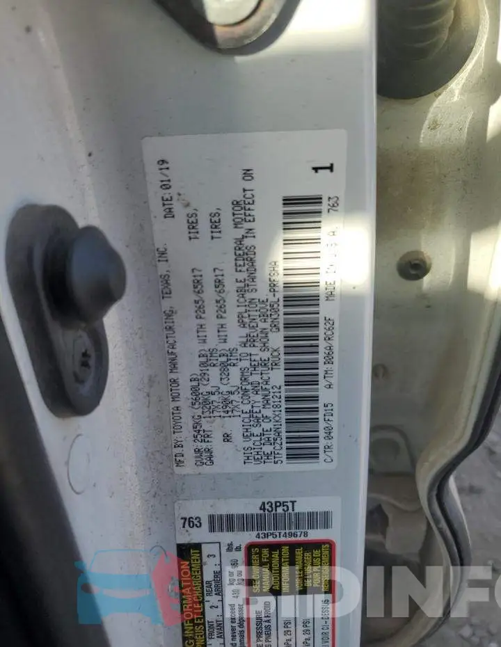 5TFCZ5AN1KX181212 Photo# 12