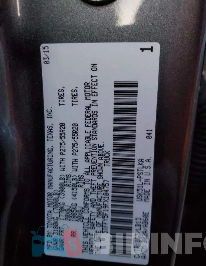 5TFFY5F19FX184757 Photo# 12