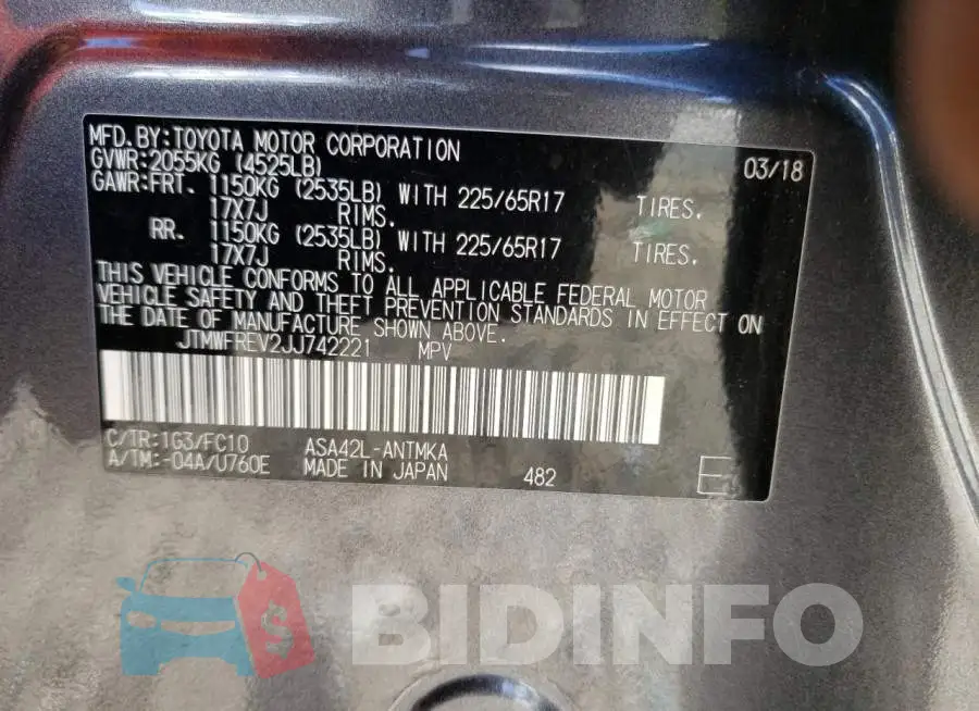 JTMWFREV2JJ742221 Photo# 14