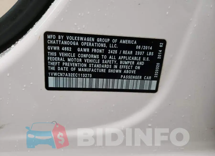 1VWCN7A32EC113273 Photo# 12