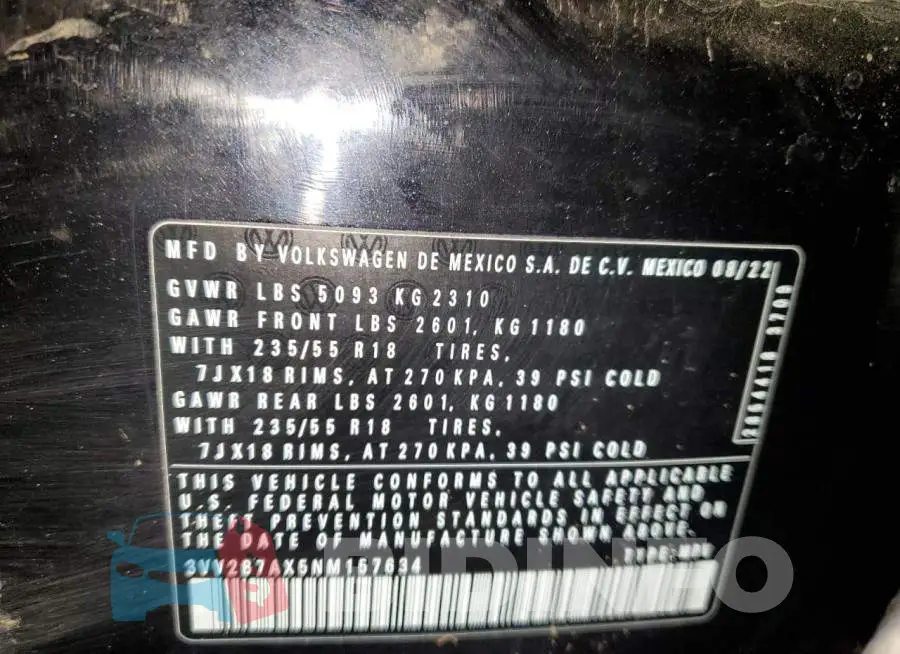 3VV2B7AX5NM157634 Photo# 12