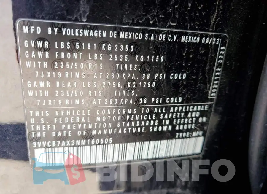 3VVCB7AX3NM160505 Photo# 12